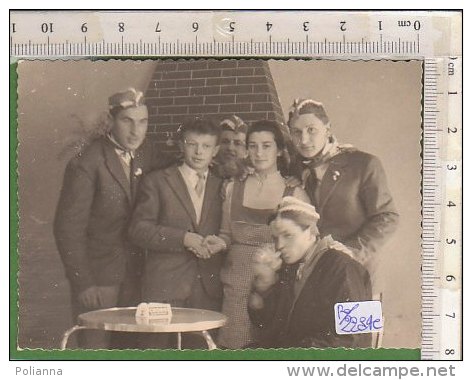 PO2284C# FOTOGRAFIA - RAGAZZI CON COPRICAPI - BUSTINA LEVA MILITARE - PORTACENERE PUBBLICITA' CRODO - Guerra, Militari