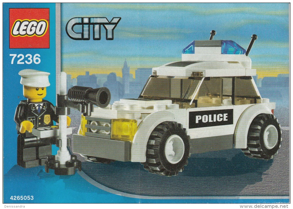 Lego 7236 Voiture De Police Controle Vitesse Avec Plan 100 % Complet Voir Scan - Lego System