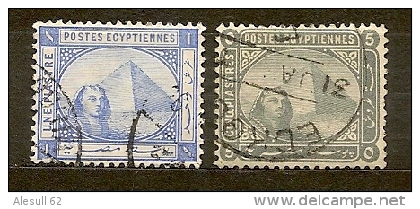 EGITTO Egypte    N. 34-35/ US - 1884- Lot Lotto - 1866-1914 Khedivato De Egipto