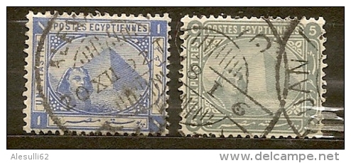 EGITTO Egypte    N. 34-35/ US - 1884- Lot Lotto - 1866-1914 Khédivat D'Égypte