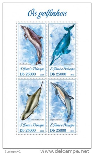 S. Tome&Principe. 2013 Dolphins. (403a) - Delfines