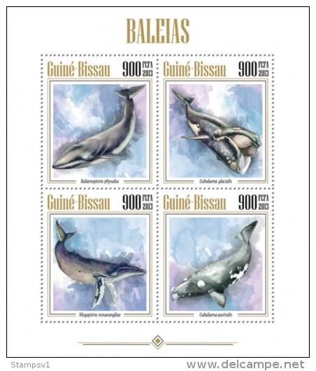 Guinea Bissau. 2013 Whales. (405a) - Wale