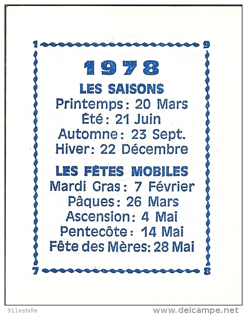 23 GUERET  - Chez  Dédette  Mini Calendrier  1978 - Autres & Non Classés