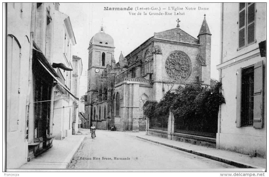 47-045 - LOT ET GARONNE - MARMANDE - L' Eglise Notre Dame - Vue De La Grande Rue Labat - Marmande