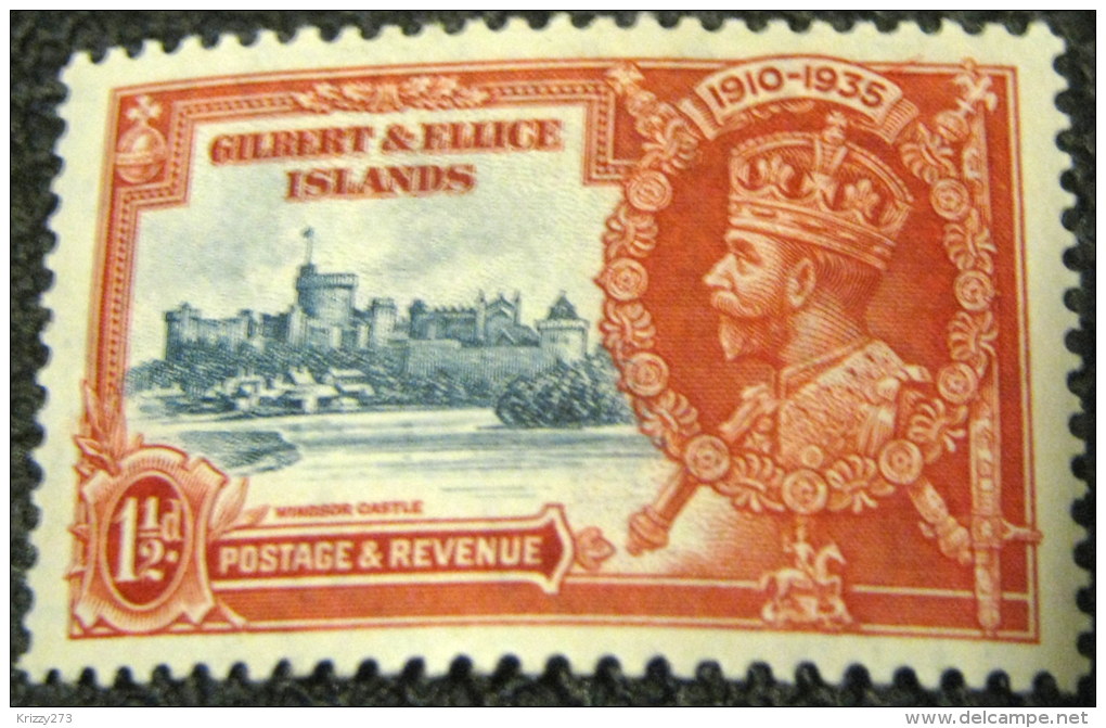 Gilbert And Ellice Islands 1935 King George V Silver Jubilee 1.5d - Mint - Îles Gilbert Et Ellice (...-1979)