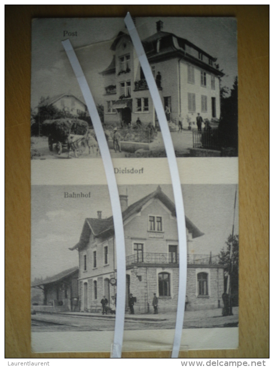 DIELSDORF _ Post, Bahnof   1918 - Dielsdorf