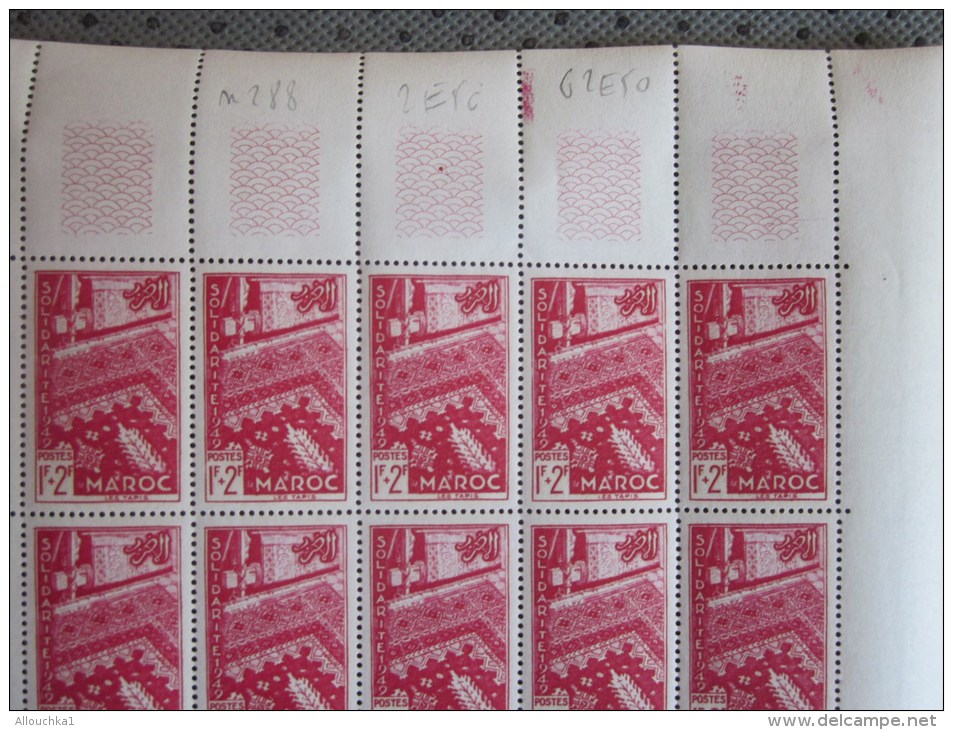 MAROC Ex Protectorat Français  Feuille 25 Timbres **  Coin Daté N° 288 Y/T  C/62 € Sheet Of 25 Stamps Rating:€ 62 - Neufs