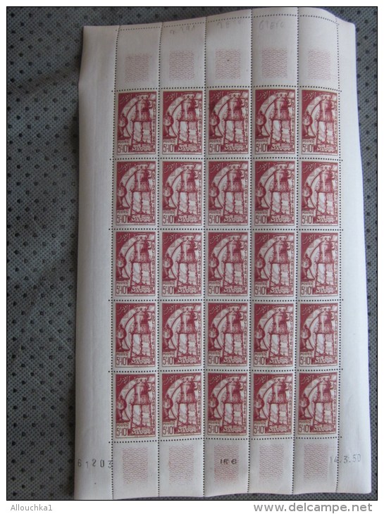 MAROC Ex Protectorat Français  Feuille 25 Timbres **  Coin Daté N° 291 Y/T  C/62 € Sheet Of 25 Stamps Rating:€ 62 - Neufs