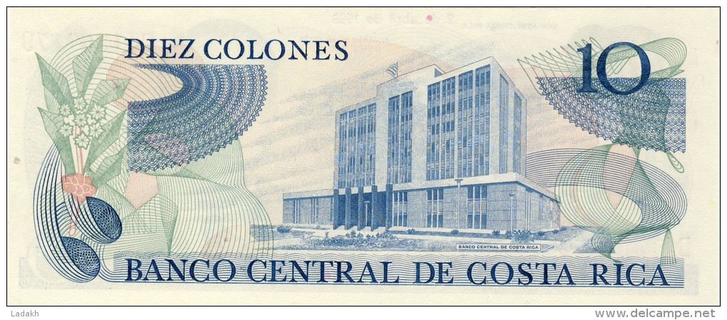 BILLET # COSTA -RICA # 1986 # DIX COLONES # PICK 240 # NEUF # - Costa Rica