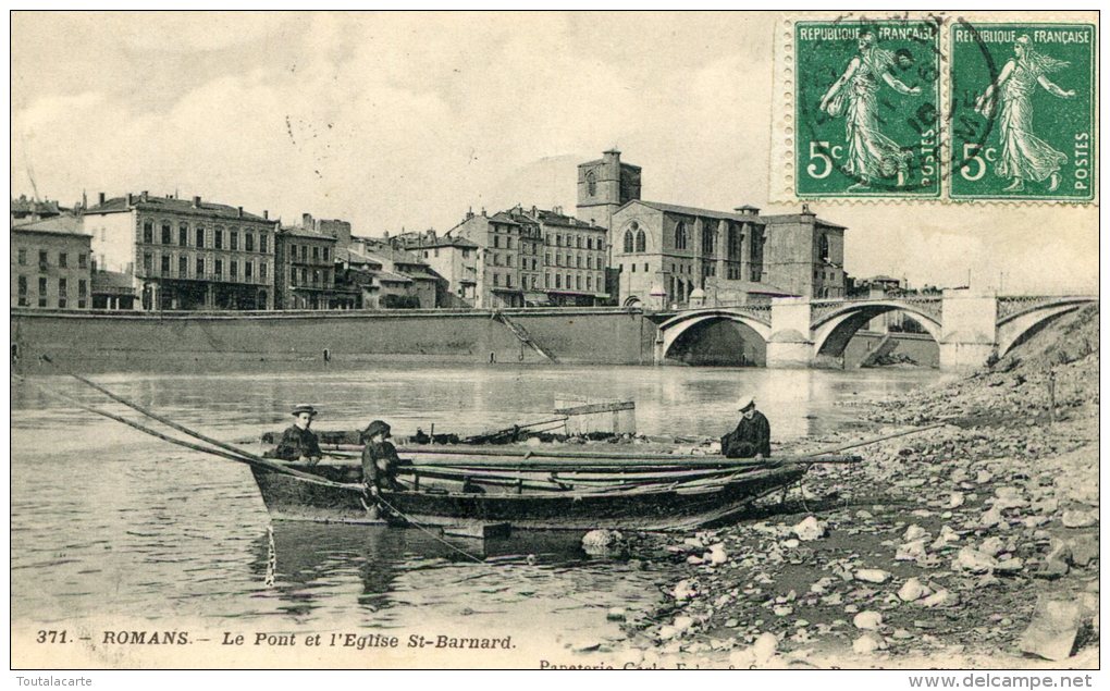 CPA 26 ROMANS LE PONT ET L EGLISE ST BARNARD 1910 - Romans Sur Isere