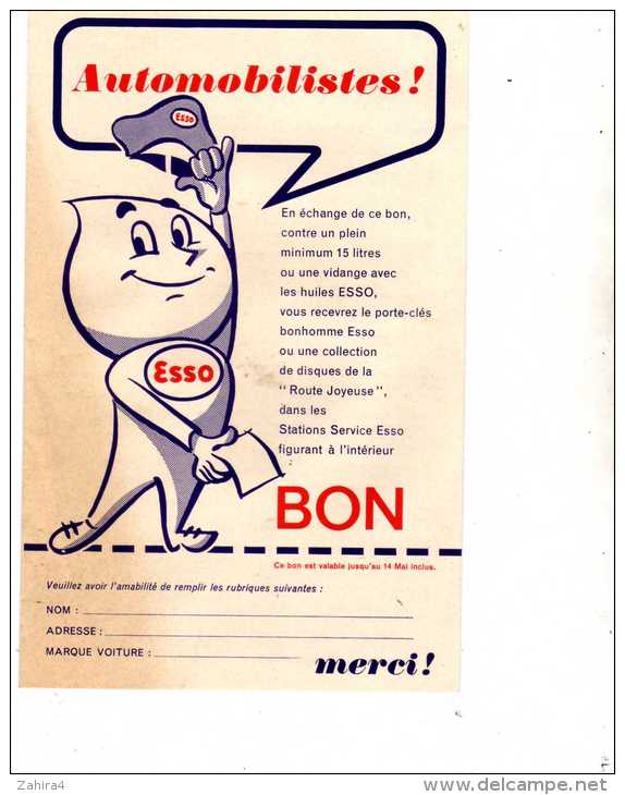 ESSO - Bon Pour Porte-cles Bonhomme Esso-pub Carte & Guide Esso-liste Stations Services Esso Haute-Garonne 29 à Toulouse - Publicités