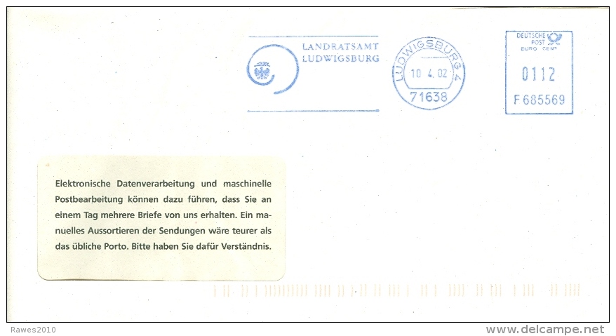 BRD Ludwigsburg AFS 2002 Landratsamt Wappen - Covers