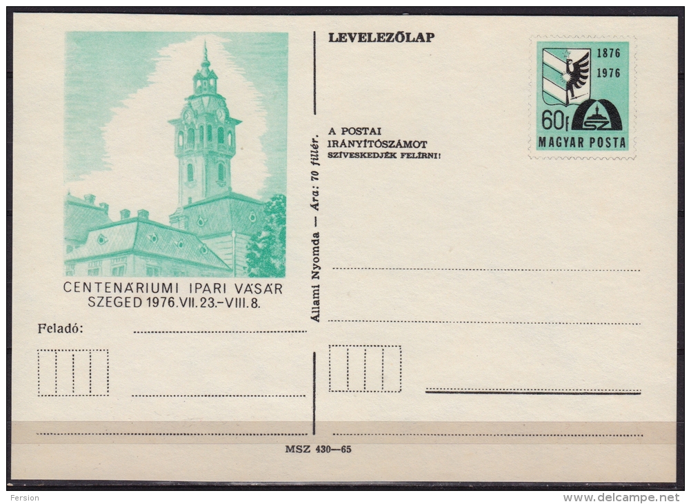 1976 HUNGARY - Coat Of Arms CITY SZEGED / Industrial Exhibition -  STATIONERY - POSTCARD - Autres & Non Classés