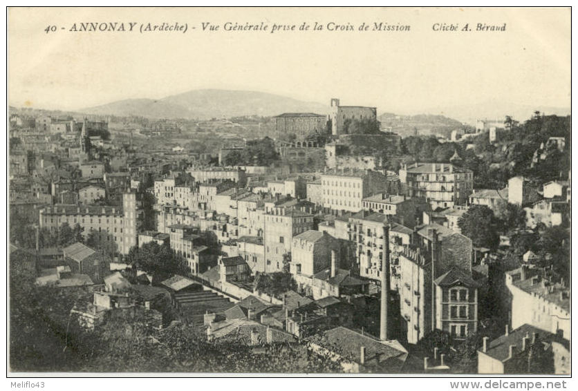 07/CPA - Annonay -  Vue Générale Prise De La Croix De Mission - Annonay