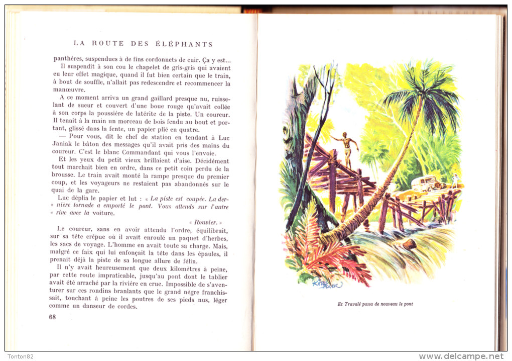 René Guillot - La Route Des éléphants - Bibliothèque Rouge Et Or - ( 1957) . - Bibliothèque Rouge Et Or