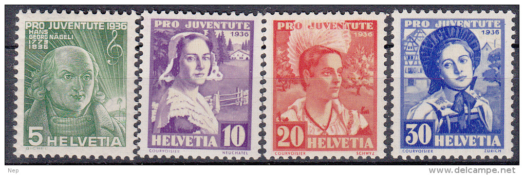 ZWITSERLAND - Michel - 1936 - Nr 306/09 - MNH** - Unused Stamps