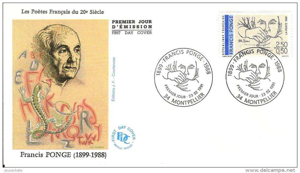 1er JOUR FDC - Les Poètes Francais Du 20ème Siècle - 1990-1999