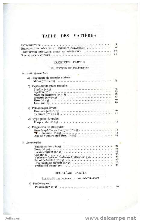 Catalogue Des Collections Archéologiques De Montbéliard : III. Les Bronzes Figurés, Par Paul LEBEL, 1962 - Archéologie