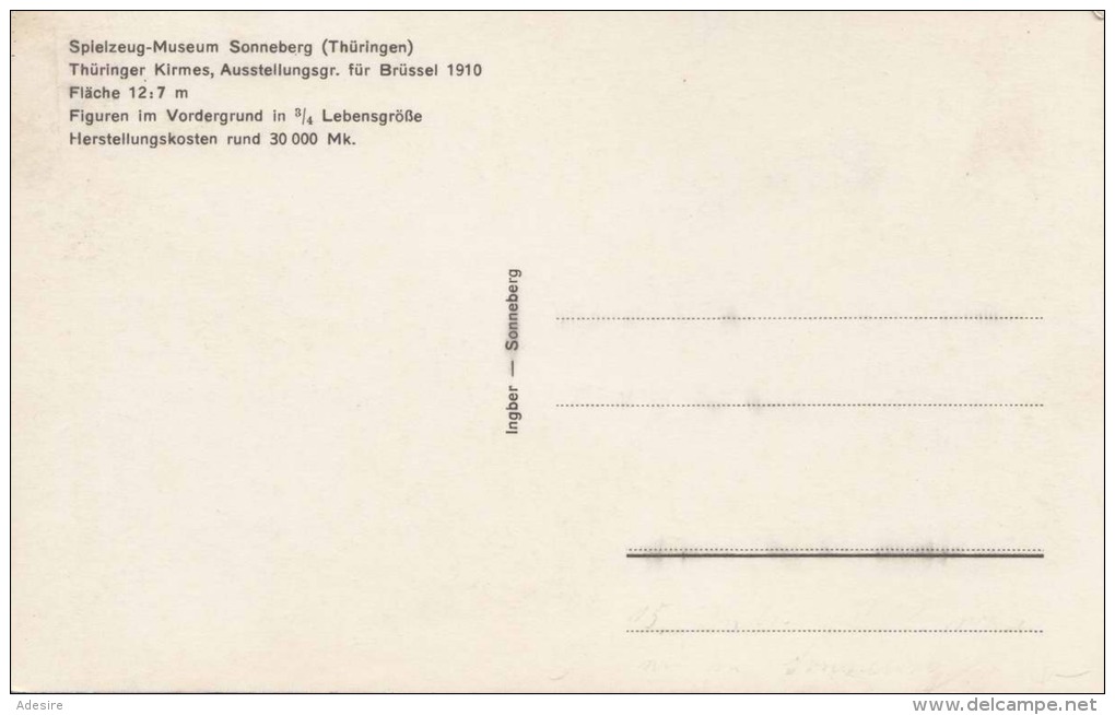 Thüringer Kirmes SONNEBERG (Thüringen), Spielzeug-Museum, Ausstellung Für Brüssel 1910 - Ausstellungen