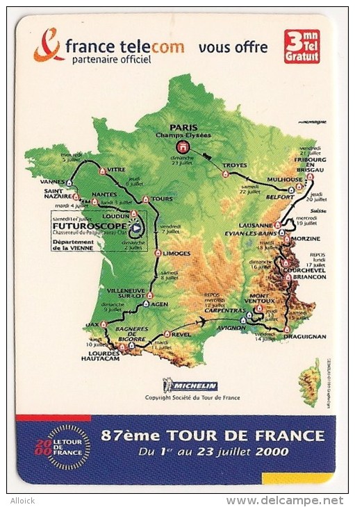 Ticket PR33  -   Tour De France 2000    -  3mn  -  Neuf - FT