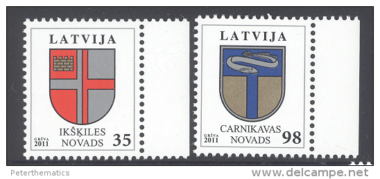 LATVIA,2011,COAT OF ARMS, EELS, SHIELDS,2v - Other & Unclassified