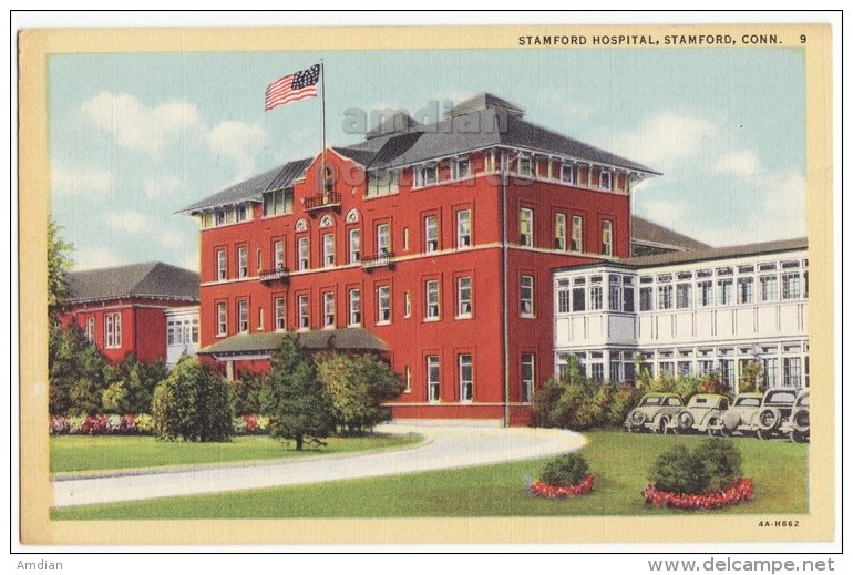 USA - STAMFORD CT~ STAMFORD HOSPITAL BUILDING ~c1940s CONNECTICUT Vintage Postcard  [4367] - Stamford