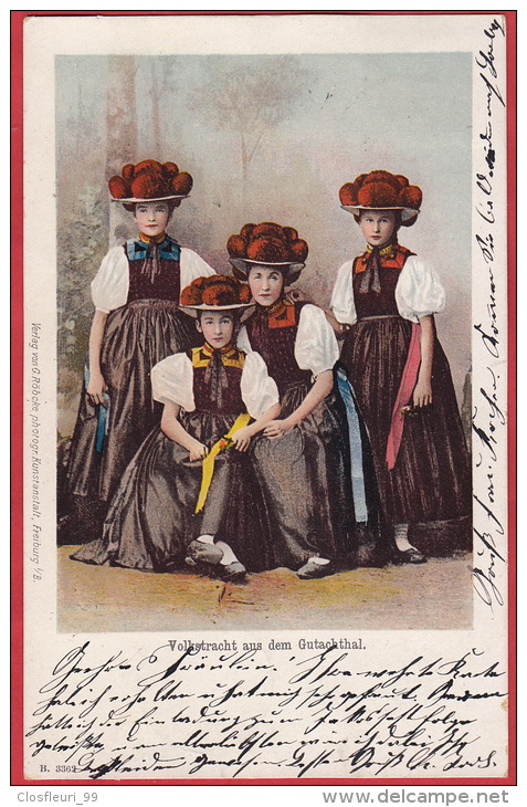 Volkstracht Aus Dem Gutachthgal, Schwarzwald,  Hornberg 1.9.1902 / Karte Ohne Defekt - Hornberg