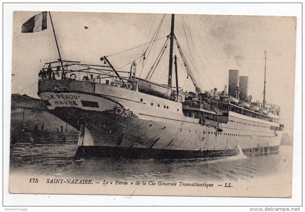 Cpa - Saint Nazaire - Le "Pérou" De La Cie Gle Transatlantique - (Paquebot) - Dampfer