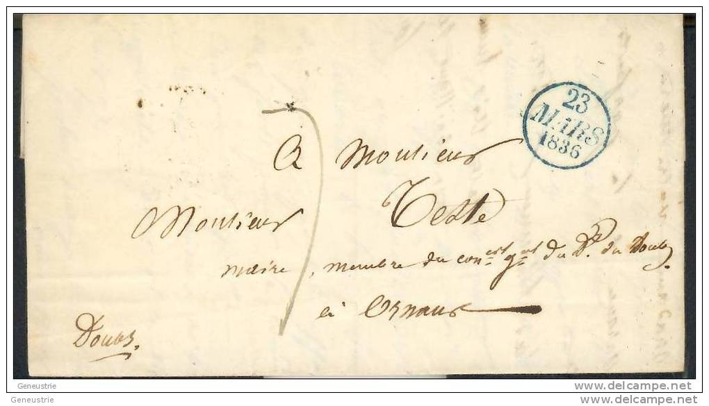 LAC - Courrier 1836 Paris Pour Ornans (25 Doubs) - 1801-1848: Précurseurs XIX