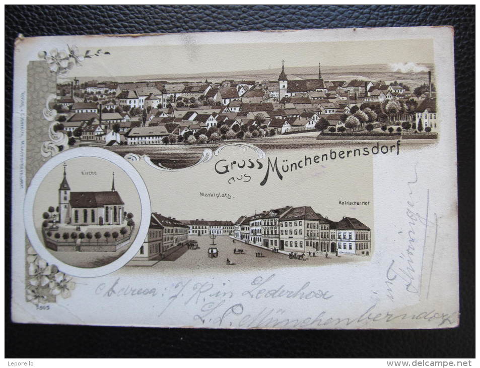 AK MÜNCHENBERNSDORF B.GREIZ 1900 Litho   //  D*9453 - Greiz