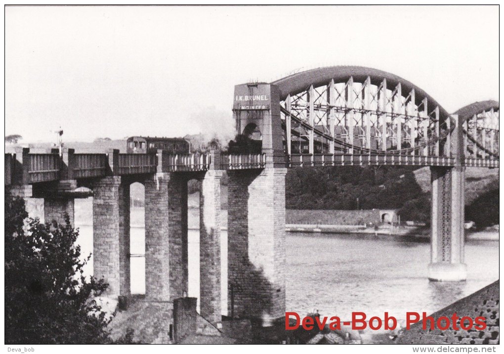 Railway Photo Print ROYAL ALBERT BRIDGE SALTASH 1958 GWR Autotrain BR - Ouvrages D'Art