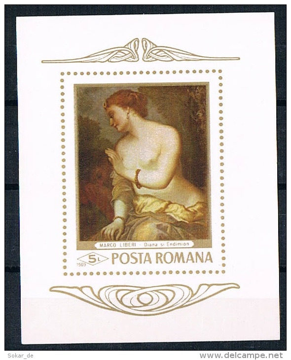 Rumänien Romana 3 Blocks ** 11 Briefmarken **  1x°, Gemälde Akt Aktmalerei - Desnudos