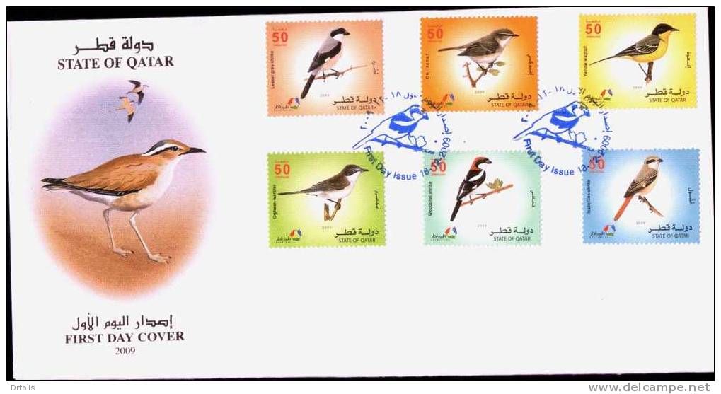 QATAR / 2009 / BIRDS / VOGELS / COMPLETE SET OF 3 FDCs FOR THE SET ; THE BOOKLET & THE MS / 5 SCANS . - Qatar