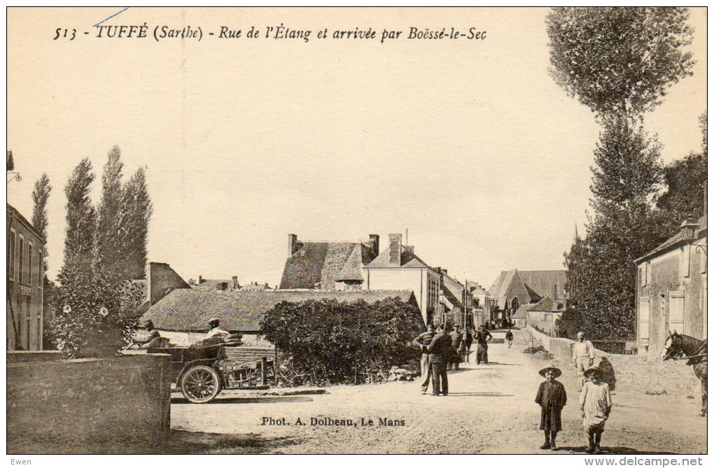 Tuffé. Rue De L'Etang Et Arrivée Par Boëssé-le-Sec. (Animée) - Tuffe