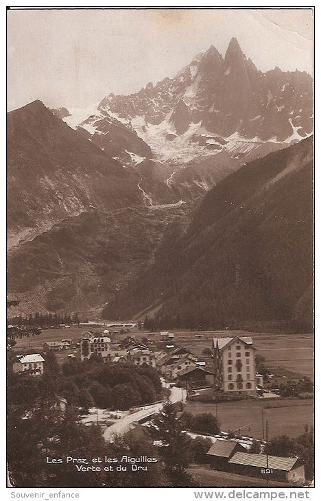 CPA Les Praz Et Les Aiguilles Vertes Et Du Dru Vaud Suisse - La Praz