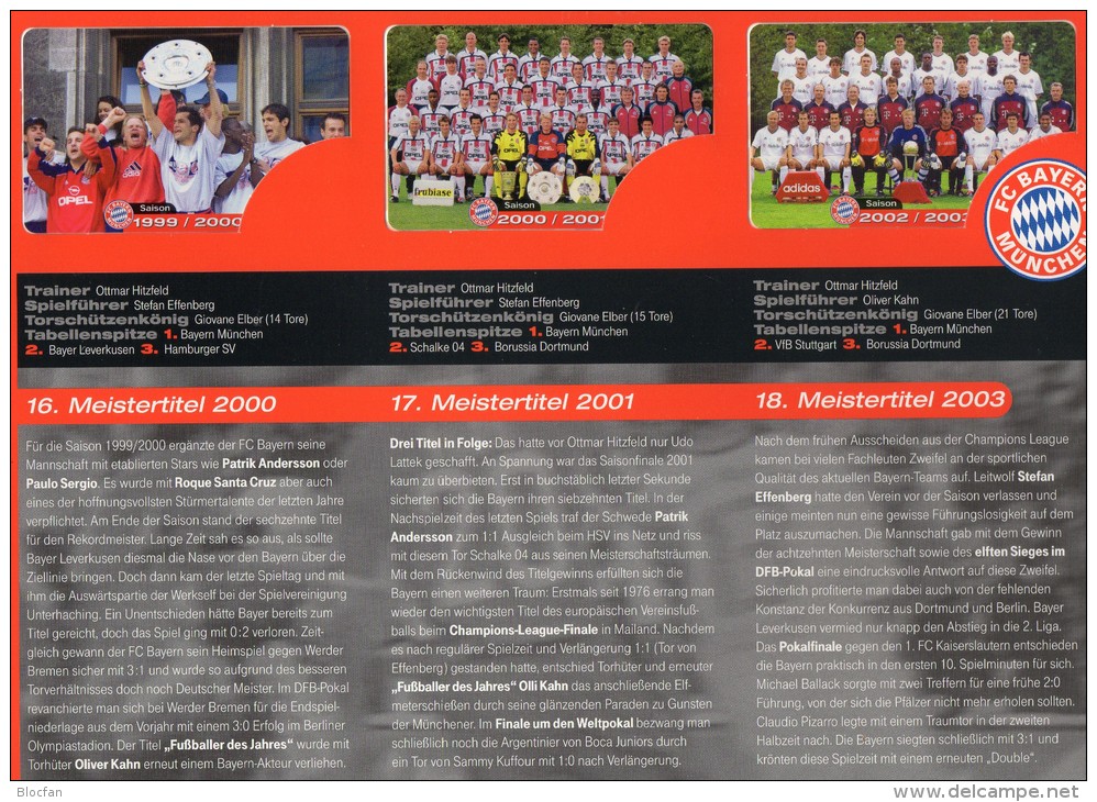 Edition 3 Fussball Meister FC Bayern München TK M 15-20/03 ** 180€ Deutschland Meisterschaft TC Soccer Telecards Germany - Verzamelingen