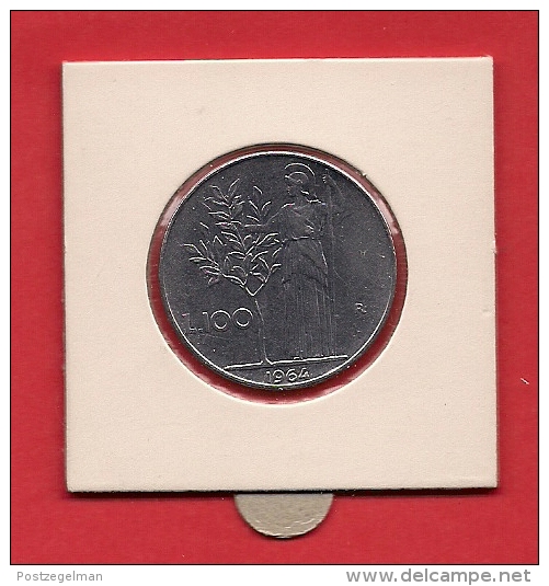 ITALY. 1964, Circulated Coin XF, 100 Lira Stainless Steel "R"  Km96 - 100 Lire