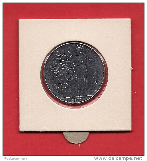 ITALY. 1977, Circulated Coin XF, 100 Lira Stainless Steel "R"  Km96 - 100 Lire