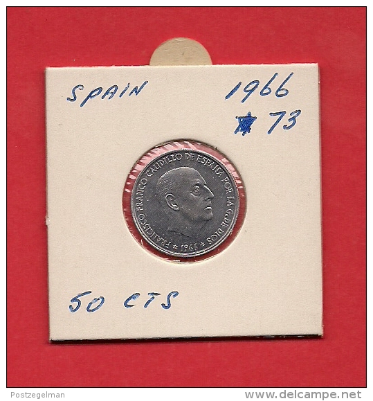 SPAIN. 1966,  Circulated Coin XF, 50 Centimos Aluminium, Km795 - 50 Centiem