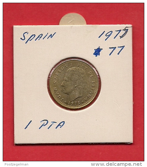 SPAIN. 1975,  Circulated Coin XF, 1 Peseta, Alu-bronze, Km806 - 1 Peseta