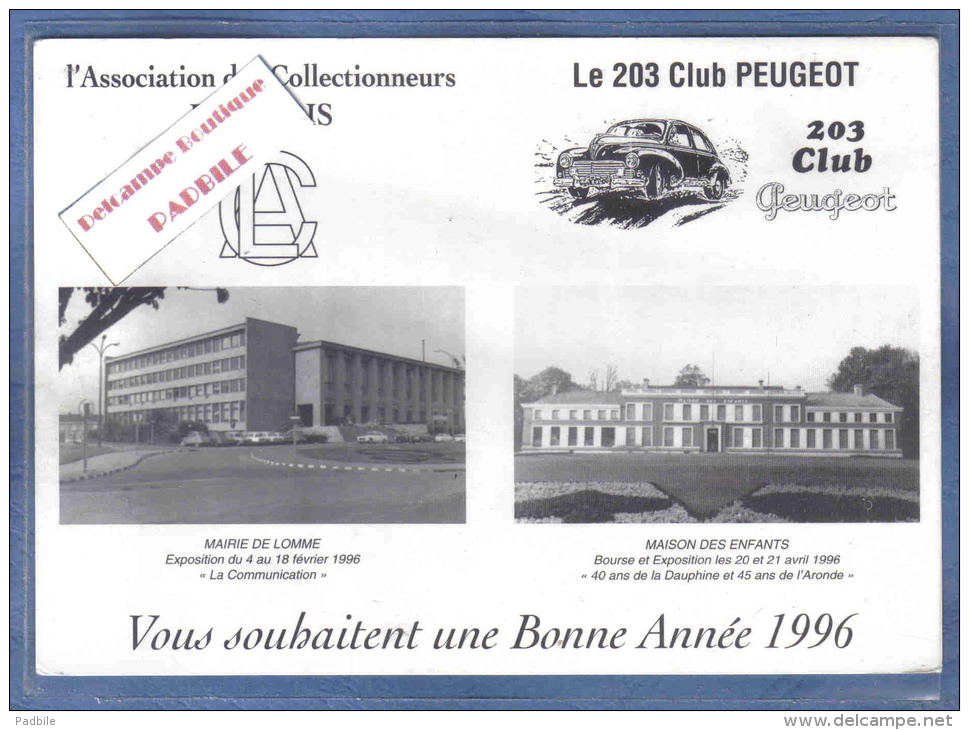 Carte Postale 59. Lomme Le 203 Peugeot Club  Lomois  Trés Beau Plan - Lomme