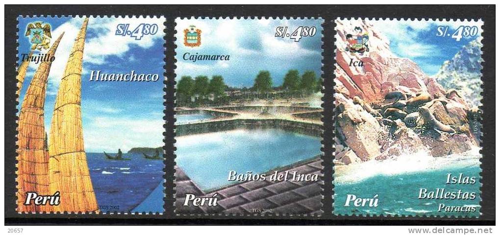 PEROU  1428/30 Lagune De Paca , Eau , Armoiries - Peru