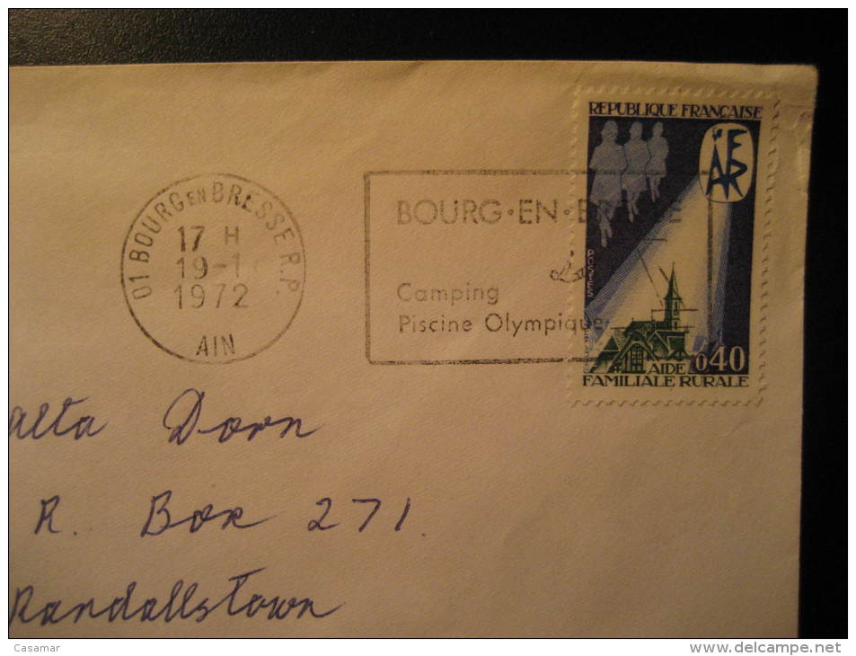 Bourg En Bresse 1972 HIGH DIVING Trampoline Jump Jumping Swimming Olympic Games Olympics France Cancel Cover - High Diving