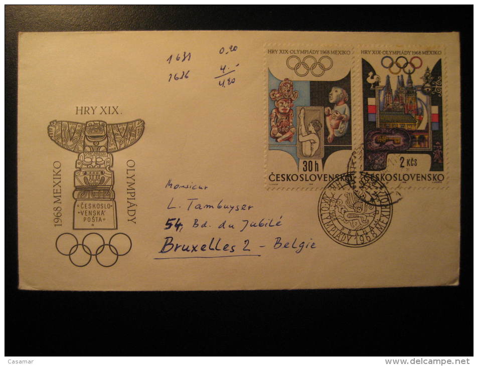 Prague 1968 HIGH DIVING Trampoline Jump Jumping Swimming Olympic Games Mexico Mejico Olympics Czechoslovakia Cover - Duiken