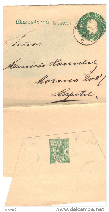 ARGENTINE Entier Memorandum Postal 1900 Al Gran Pueblo Brasileno SALUD - Illustré - Storia Postale