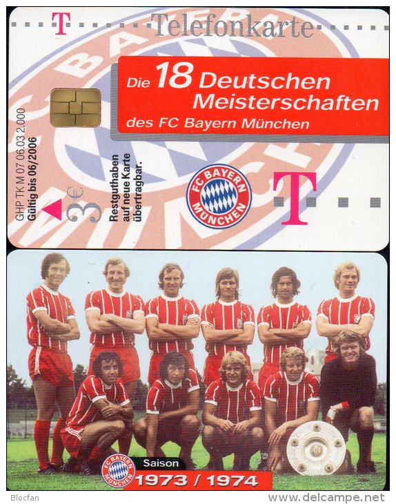 Team Fußball Meister FC Bayern München TK M 07/2003 O 20€ Deutschland Meisterschaft 1973/1974 TC Soccer Telecard Germany - Sport