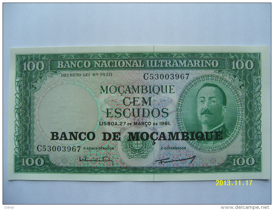 BANCONOTE   MOZAMBICO  100  ESCUDOS   FIOR DI STAMPA - Moçambique