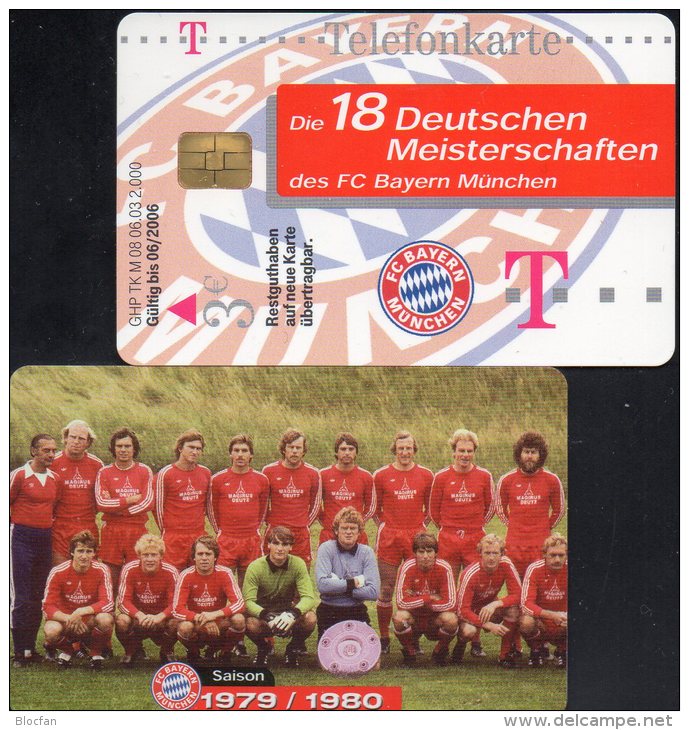 Team Fußball Meister FC Bayern München TK M 08/2003 O 20€ Deutschland Meisterschaft 1979/1980 TC Soccer Telecard Germany - Sport