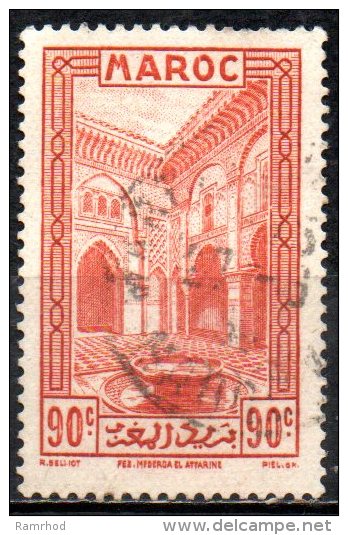 FRENCH MOROCCO 1933 Attarine College Fez -  90c. - Red  FU - Usati