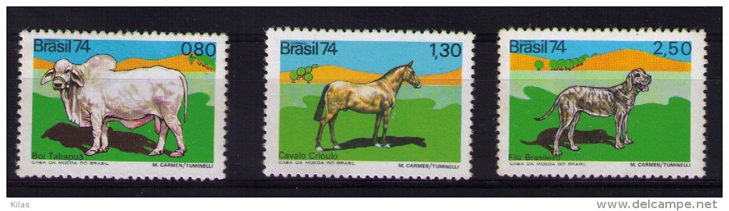 BRAZIL 1974 Domestic Animals - Unused Stamps